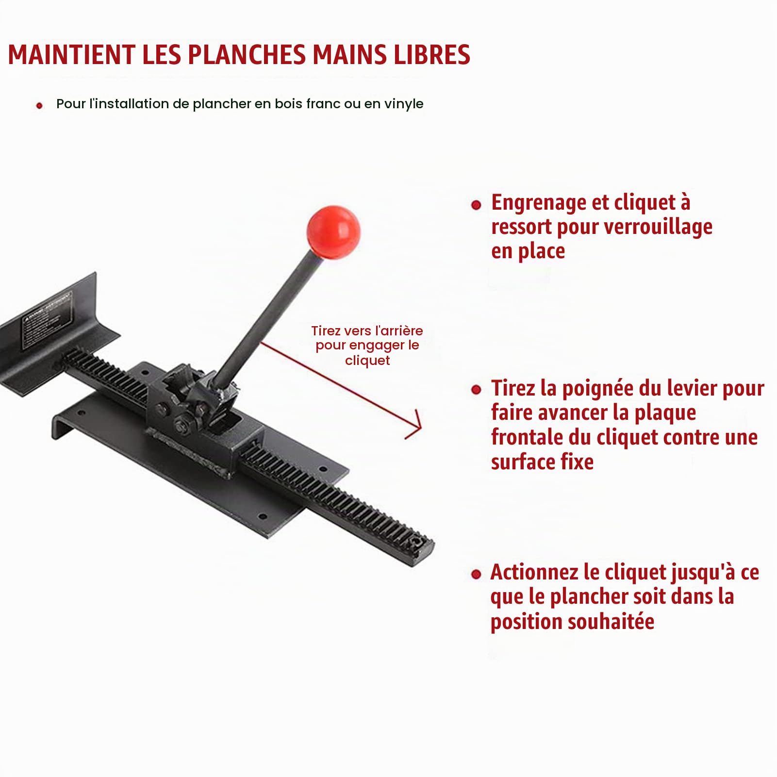 Outil De Positionnement, Professionnel Pour Parquet En Bois Dur Pour L'installation De Carrelage En Bois Dur Stratifié pour Outils de Réparation Automobile de Moto de Voiture
