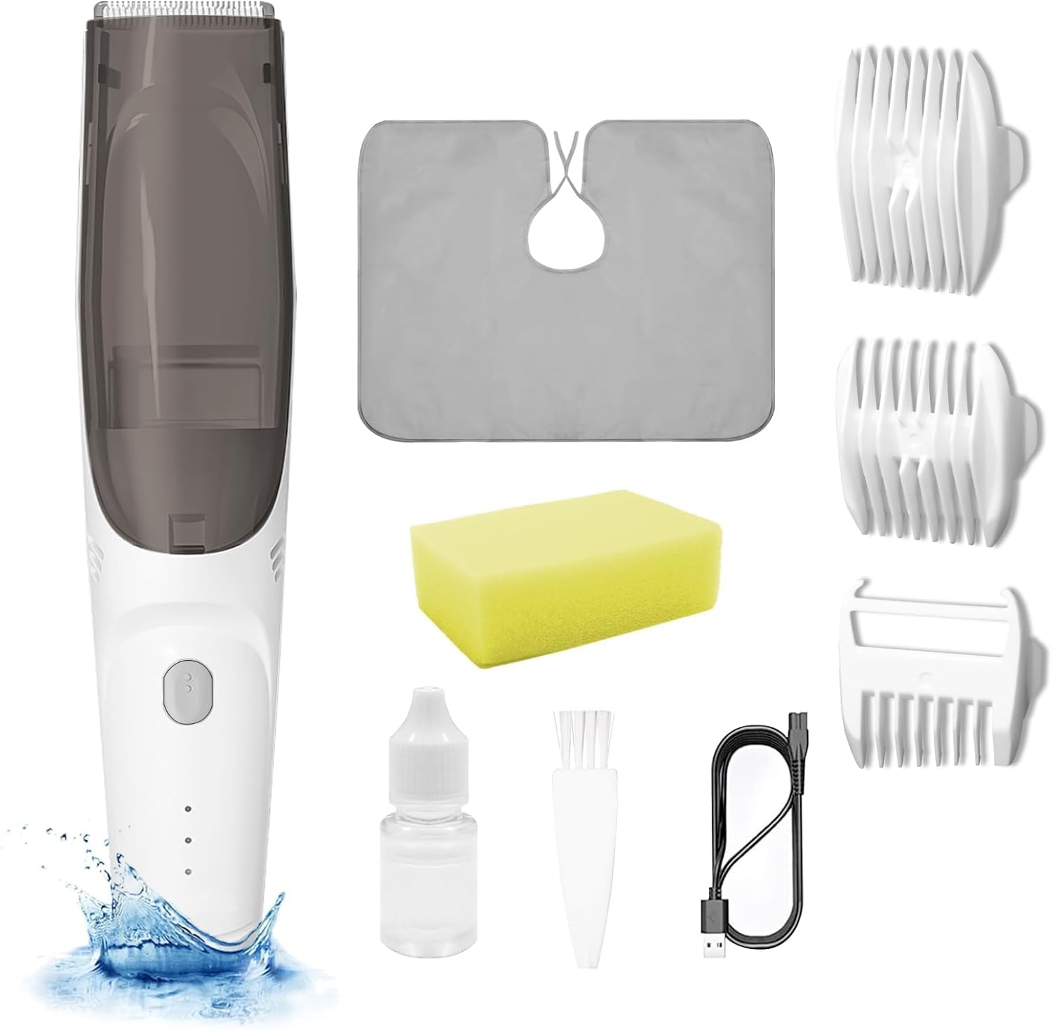 Baby Hair Clipper, Rechargeable Electric Kids Silent Hair Clipper Baby Hair Trimmer, Waterproof Cordless Vacuum Hair Cutter Haircut Kit for Baby Kids Toddles Infant