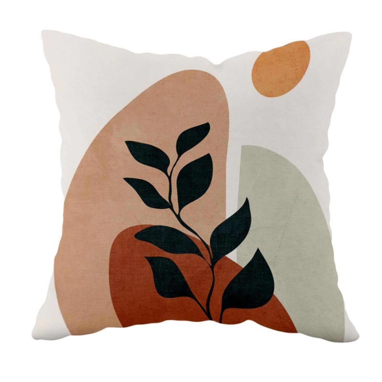 wxlmom Cushion Covers 40cm x 40cm Black Orange Pillowcase Invisible Zipper