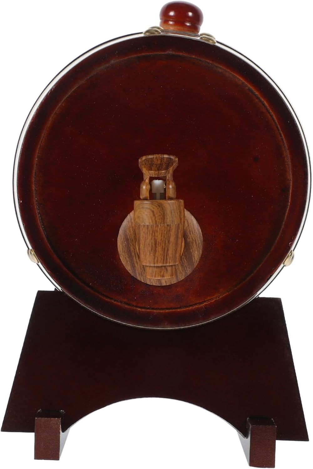 PRETYZOOM 1.5L Wooden Wine Barrel Dispenser Red Wine Aging Container Stand for Home Bar and Restaurant Use