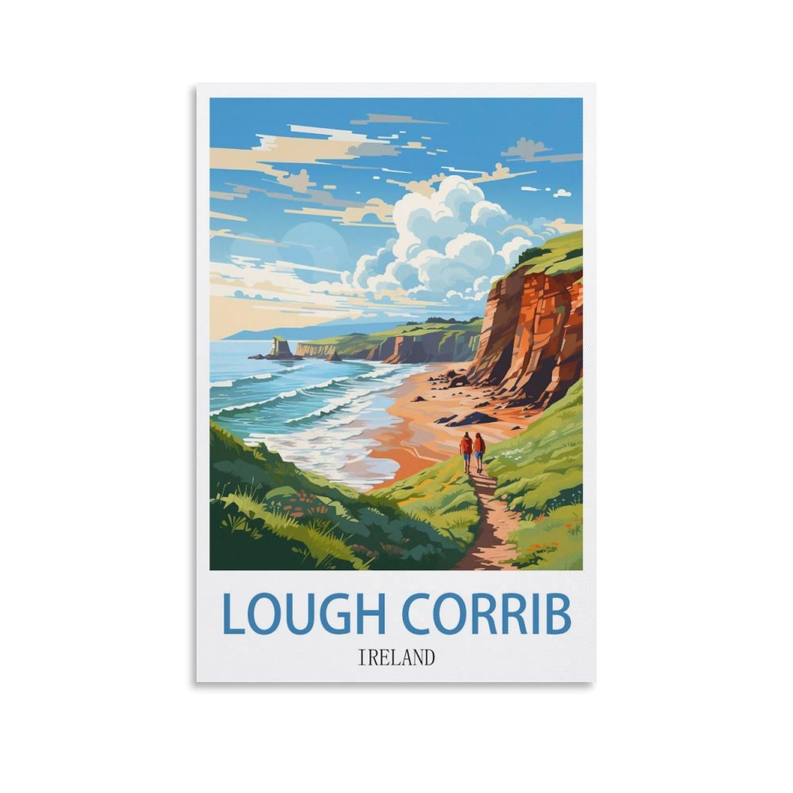 EZMLFA 5D Diamond Art Kits for Beginner,Lough Corrib Ireland,DIY Round Full Drill Crystal Art Craft Painting for Home Wall Decor 40x50cm