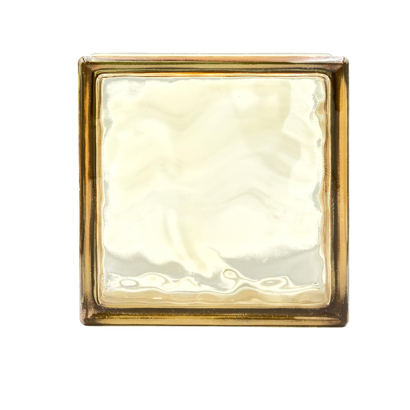 Bloque de vidrio Reflejos Ondulado color Oro | cm 19x19x8 | Unidad de venta 1 caja de 6 pzas | Euro/pza. 5,50