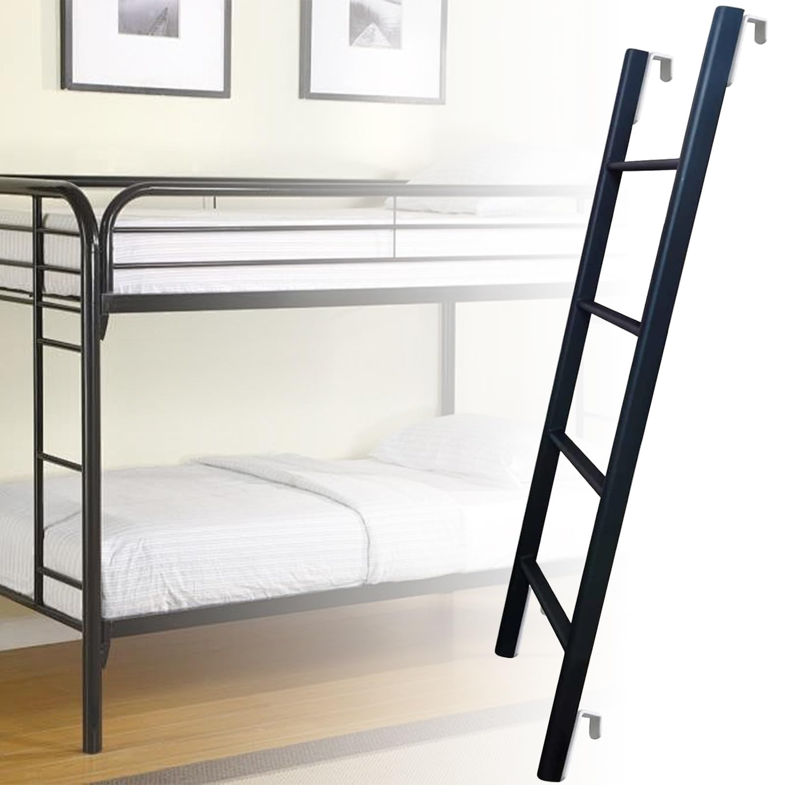 Escalera de litera para evitar caídas con peldaños de hierro forjado estables para cama