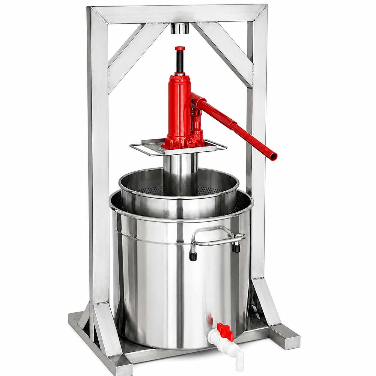 Manuelle Hydraulische Obstpresse aus Edelstahl für Apfelwein und Wein, effizientes Entsaftwerkzeug, ideal für den Heimgebrauch, 12L, 22L, 36L