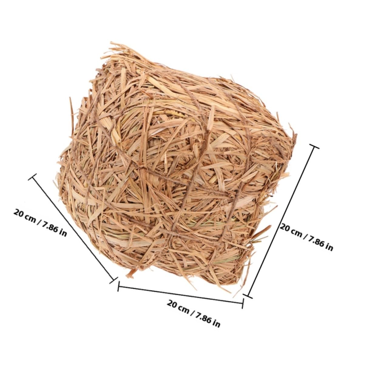 HOMSFOU Petit Décor de Meule de Foin Carré 20x20x20 Cm en Paille Simulée Décoration Rustique Extérieure pour Mariage Décor de Scène DIY Accessoire pour Photomaton et Jardin