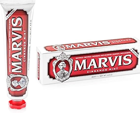 Marvis Cinnamon Mint Toothpaste, 85 ml, Sensational Flavoured Toothpaste Helps Remove Plaque & Promote Healthy Gums with Long-Lasting Freshness (Pack of 2)