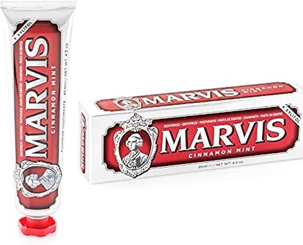 Marvis Cinnamon Mint Toothpaste, 85 ml, Sensational Flavoured Toothpaste Helps Remove Plaque & Promote Healthy Gums with Long-Lasting Freshness (Pack of 2)