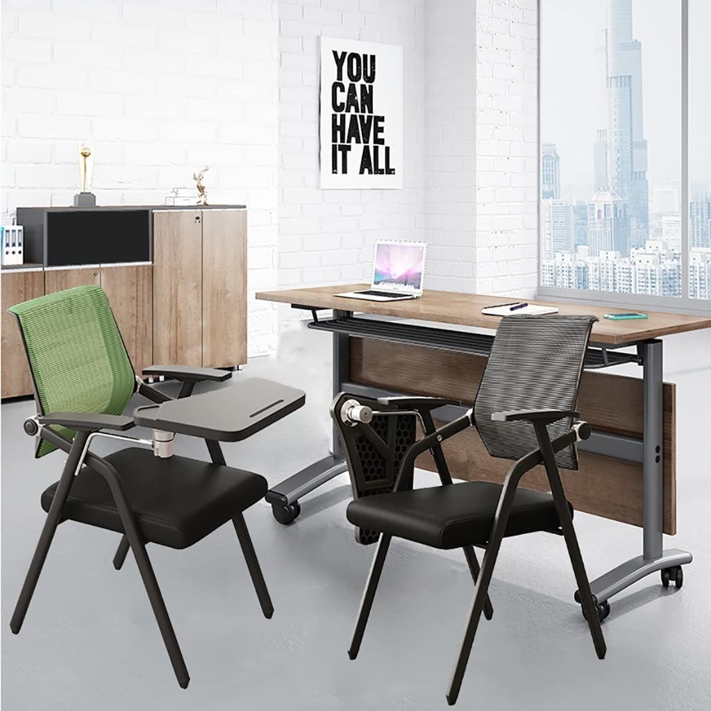 WIGSELBL Sedia T up con lavagnetta in acciaio di alta qualità pieghevole ergonomica sedia da scrivania tablet poltrona con scrivania attaccata, capacità 150 kg, sedile e schienale imbottiti per sala