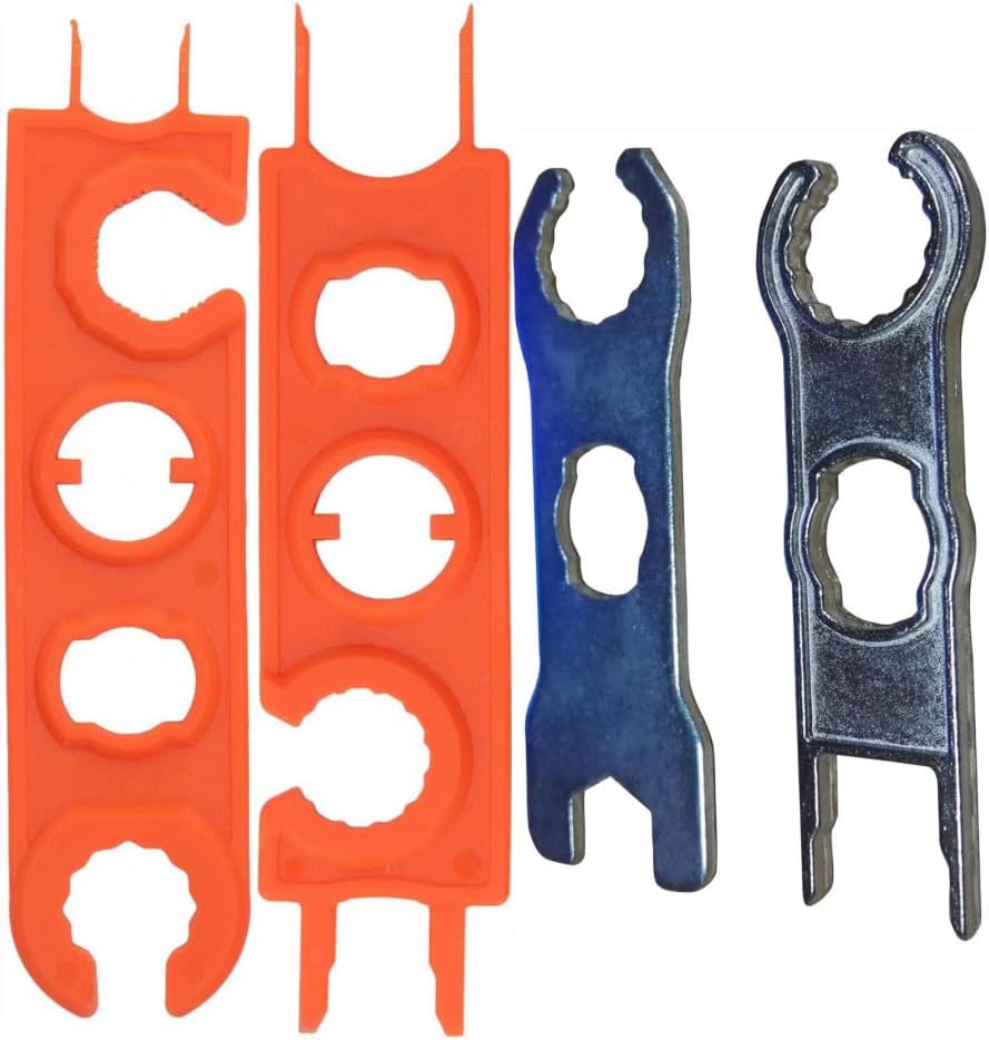 Sunway Solar Panel Connector Tool Works For Different Solar Connectors Assembly and Disassembly,Metal Spanner Wrenches Crimping Tool For Solar PV System Extension Cable Wire Kit-2Pairs