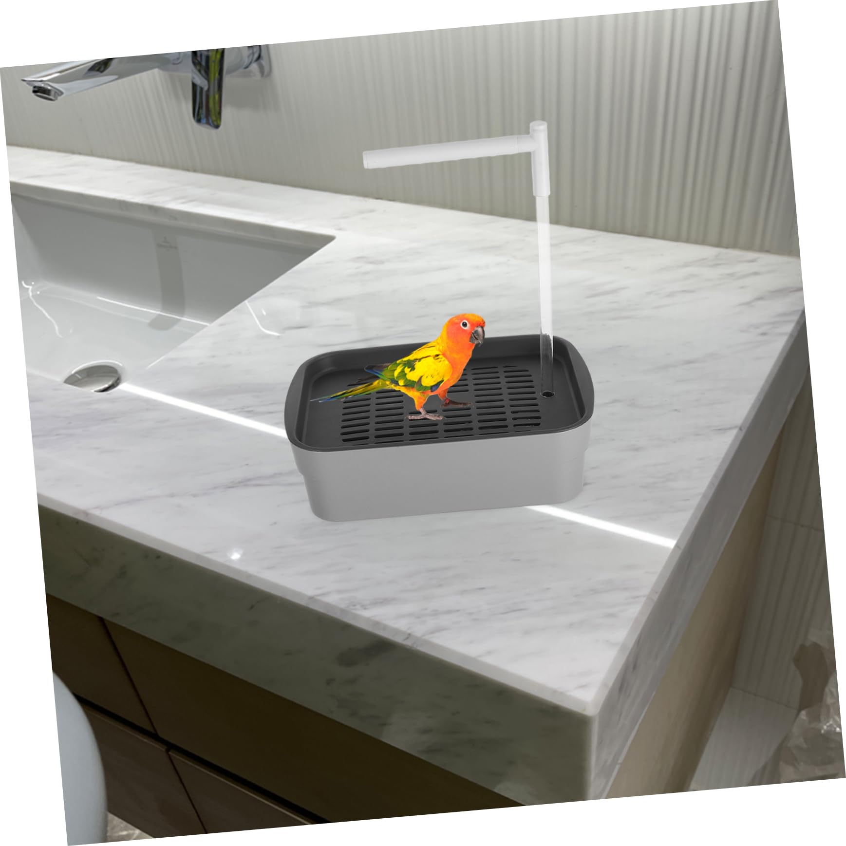 INOOMP Bañera Automática para Pájaros con Ducha Bañera De Plástico para Loros para Periquitos Baño con Circulación De Agua para Pájaros Pequeños para Agapornis y