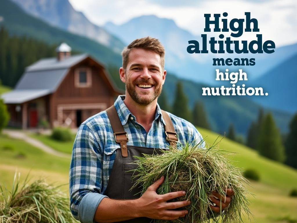 Blue Mountain Hay Alfalfa Heupellets in hoher Höhe (18 kg), Ultra Premium Nährstoffdichtes Futter, klein, schnell einweichen, staubarme Pellets, einfach zu messen, automatische Futterautomatik
