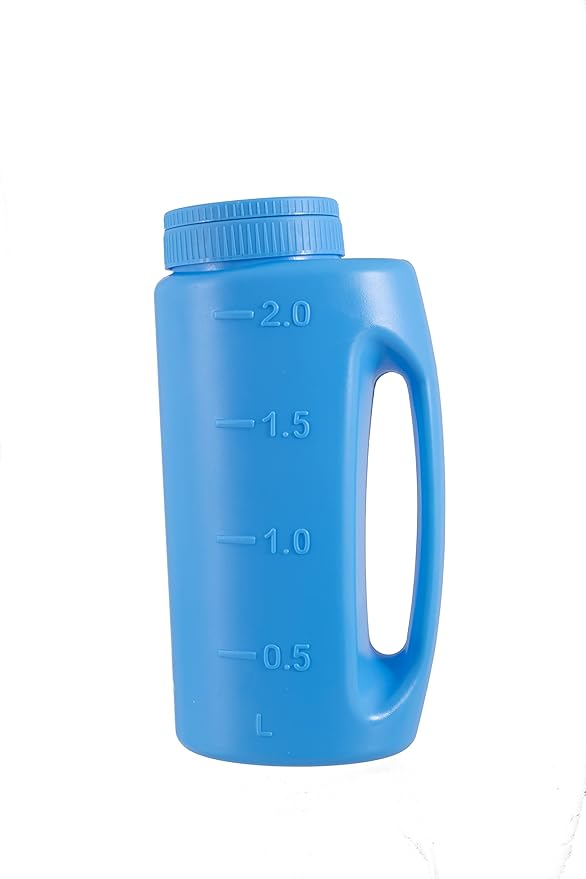Ice Melt Salt Spreader Handheld Shaker for Lawn Seed, Salt, Ice Melt, Deicer Shaker 2 Liter, Adjustable Hole Size, Handy for Lawn Seed Salt To Deice