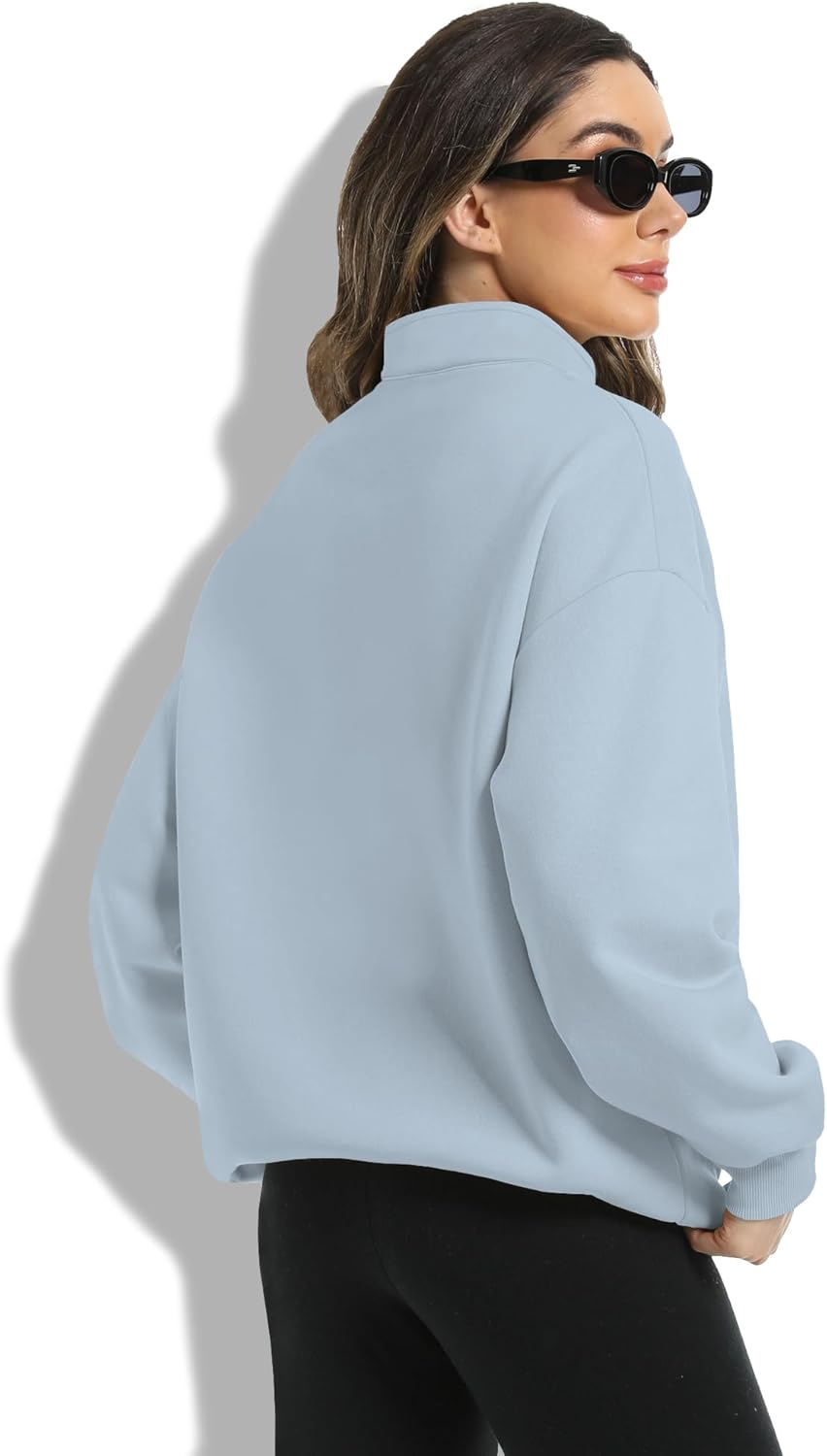 Womens Oversized Sweatshirts Fall Fashion Hoodies Half Zip Pullover Long Sleeve Shirts Clothes - Image 2