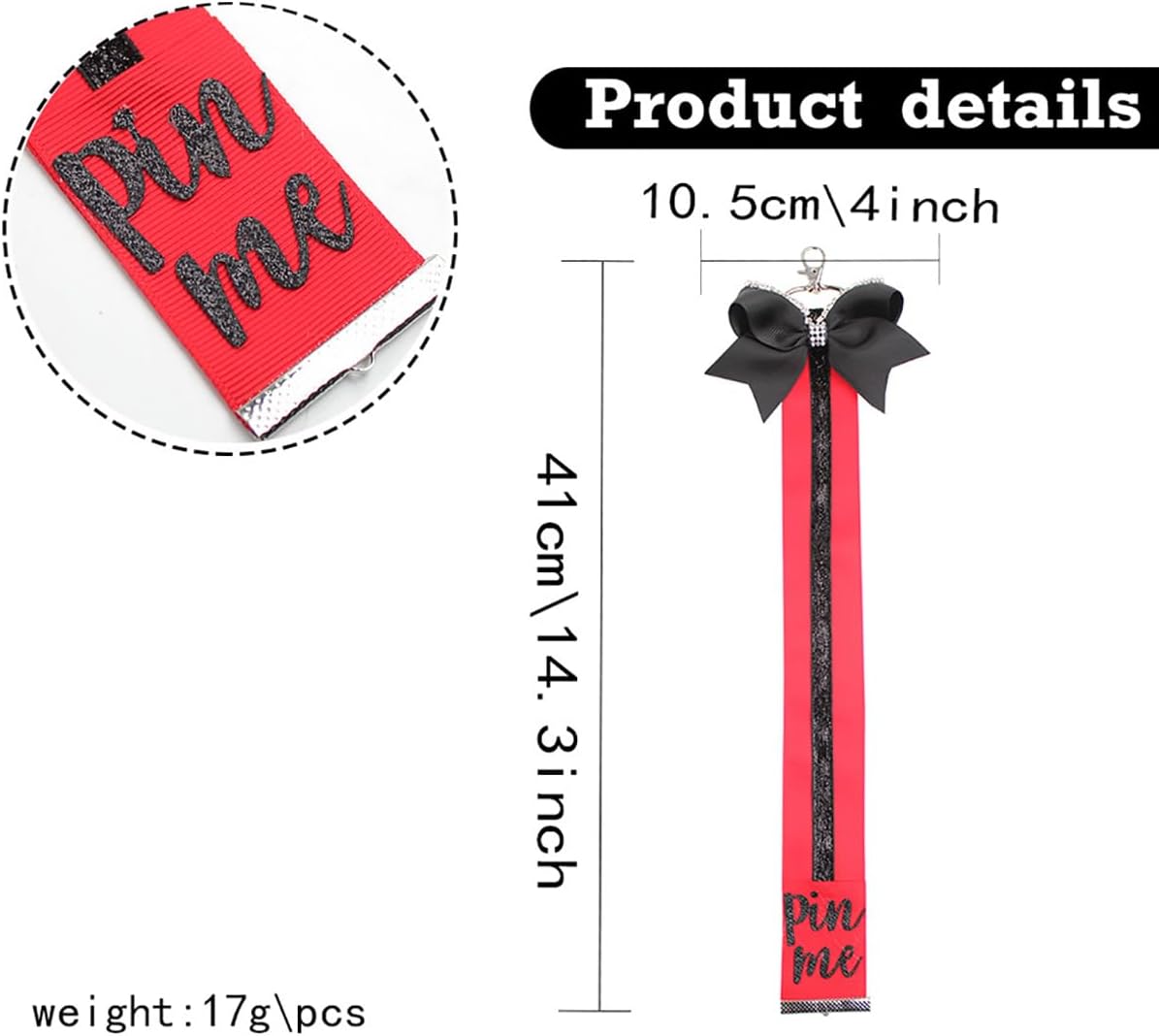 10 Pack Cheerleading Bow Pin Me Ribbon Keychain Cheer Pin Strap for Teen Girls Cheerleading Sports Accessory - Image 6
