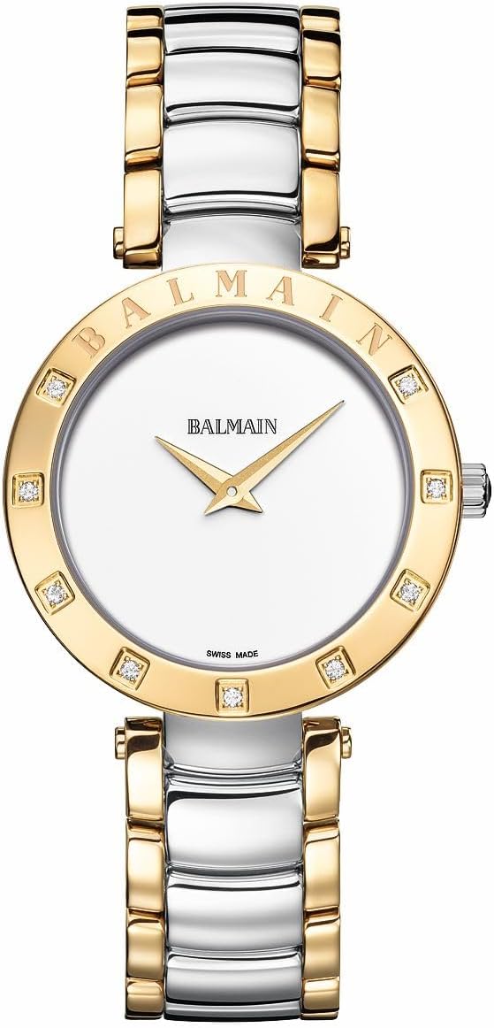 Balmain, Lady, Balmainia, Bicolor (Steel and Yellow PVD), Swiss Made, Quartz, White, Stainless Steel 316L, B42543925 Balmain, Lady, Balmainia, Bicolor (Steel and Yellow PVD), Swiss Made, Quartz, White, Stainless Steel 316L, B42543925