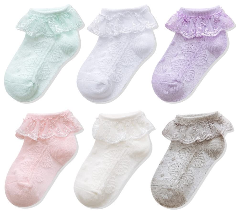 QandSweet Calcetines tobilleros para niñas recién nacidas y niños pequeños