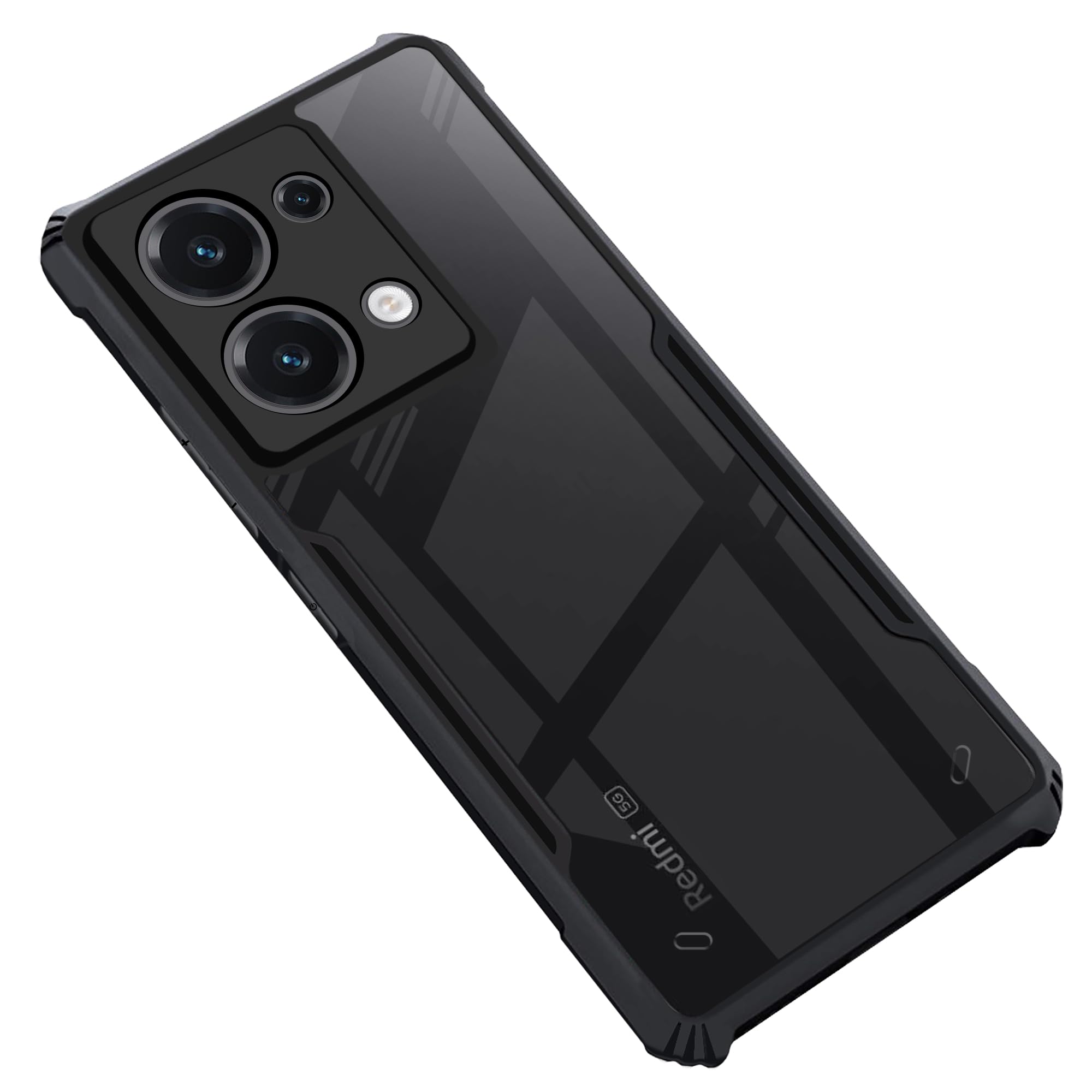 CEDO Redmi Note 13 Pro (5G) Case Cover | Camera Protection Shockproof | Acrylic Crystal Clear 360 Degree Protection | Transparent Eagle Back Case Cover (Black) (B0CRPCYXFW) Amazon Price History, Amazon Price Tracker