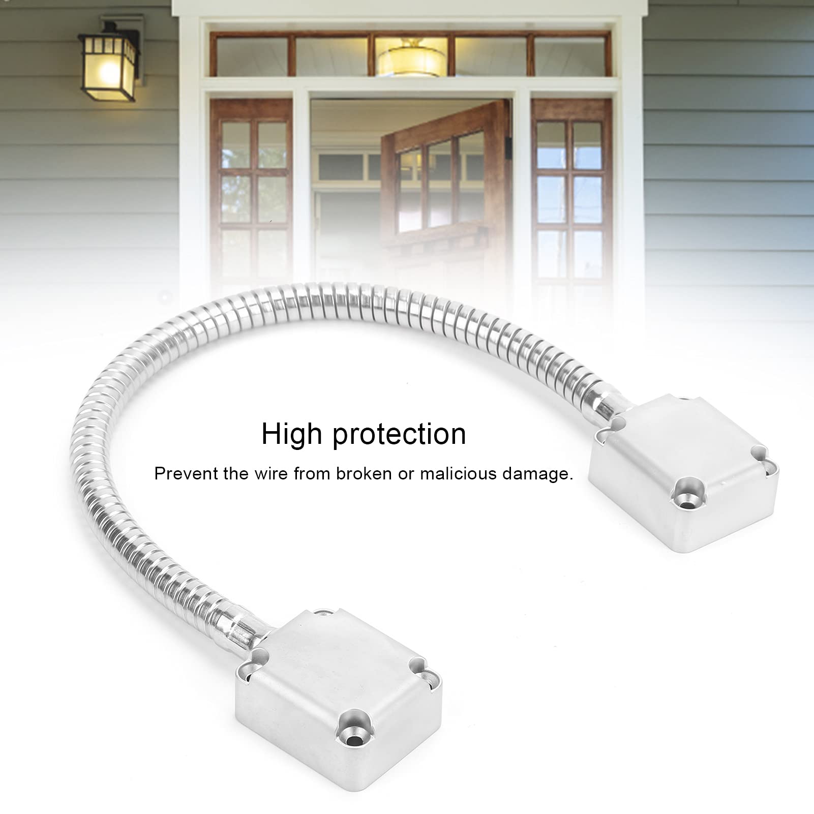 Protector de Cable de Alambre - Bucle de Puerta de Acero Inoxidable 401 - Tubo Corrugado de Cable de Puerta Blindado con Materiales de Primera Calidad para Control de Acceso de Montaje Expuesto