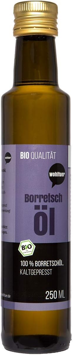 Wohltuer, Organic Borage Oil 250 ml – Pressed Native and 100% Pure – Pure Nature (250 ml)
