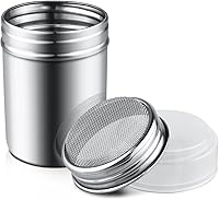 Vista 1 de 1 pieza de agitador de polvo de azúcar de acero inoxidable con tapa, agitador de malla fina para polvo de canela para bicarbonato de sodio, cacao