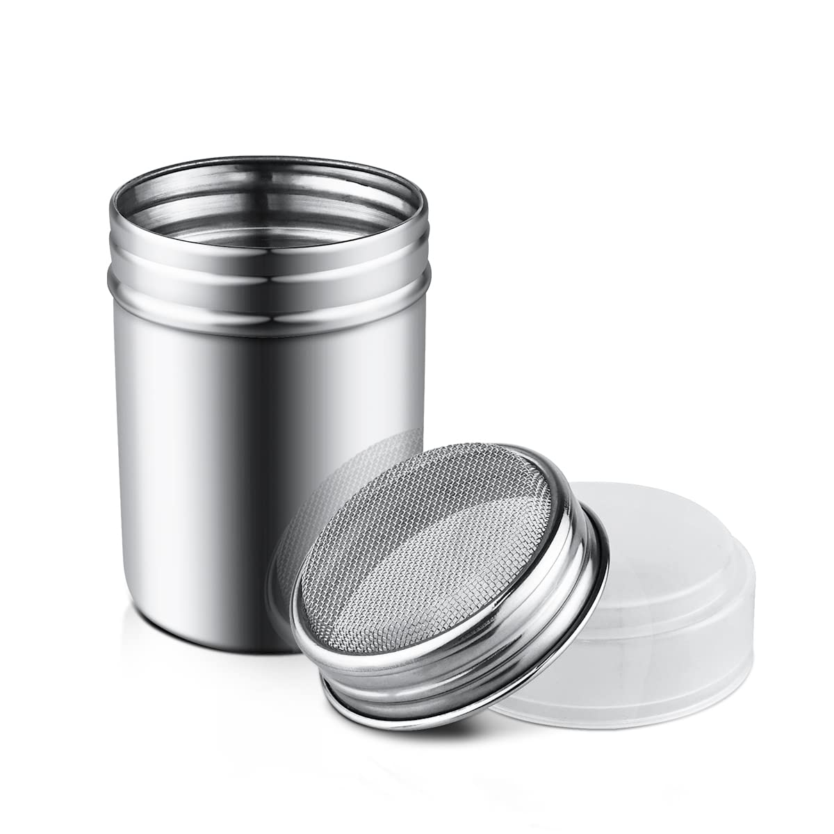 Buy 1Pcs Stainless Steel Powder Sugar Shaker Duster with Lid, Fine Mesh
