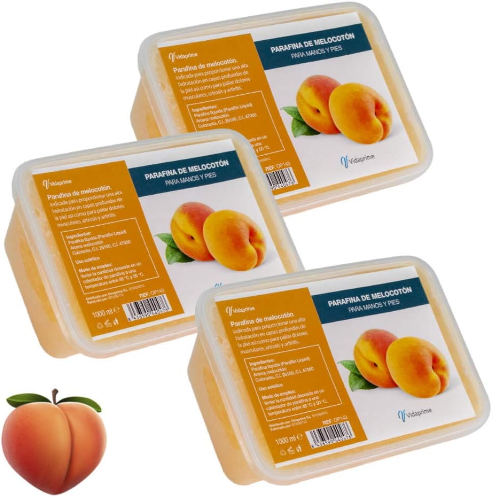 PARAFFIN for Hands and Feet PACK 3 x 3000ml Peach Antioxidant