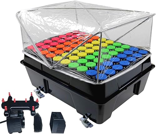 Cloning Machine, Aeroponic Cloner System 70 Site HortiPots for Indoor Gardening Plant Cutting Germination Kit Using 1.625 inch Neoprene Clone Inserts