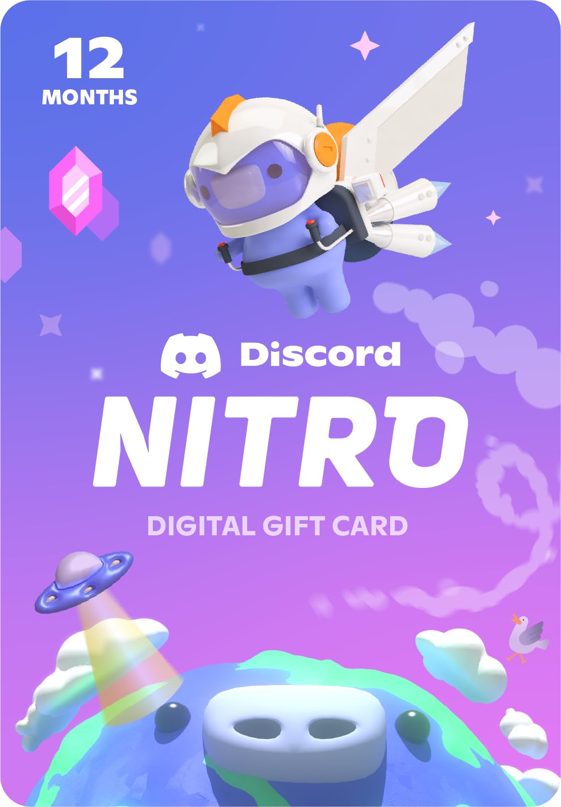 Discord Nitro 3-Month Subscription Gift Card [Digital Code]: Discord Nitro 12-Month Subscription Gift Card [Digital Code]