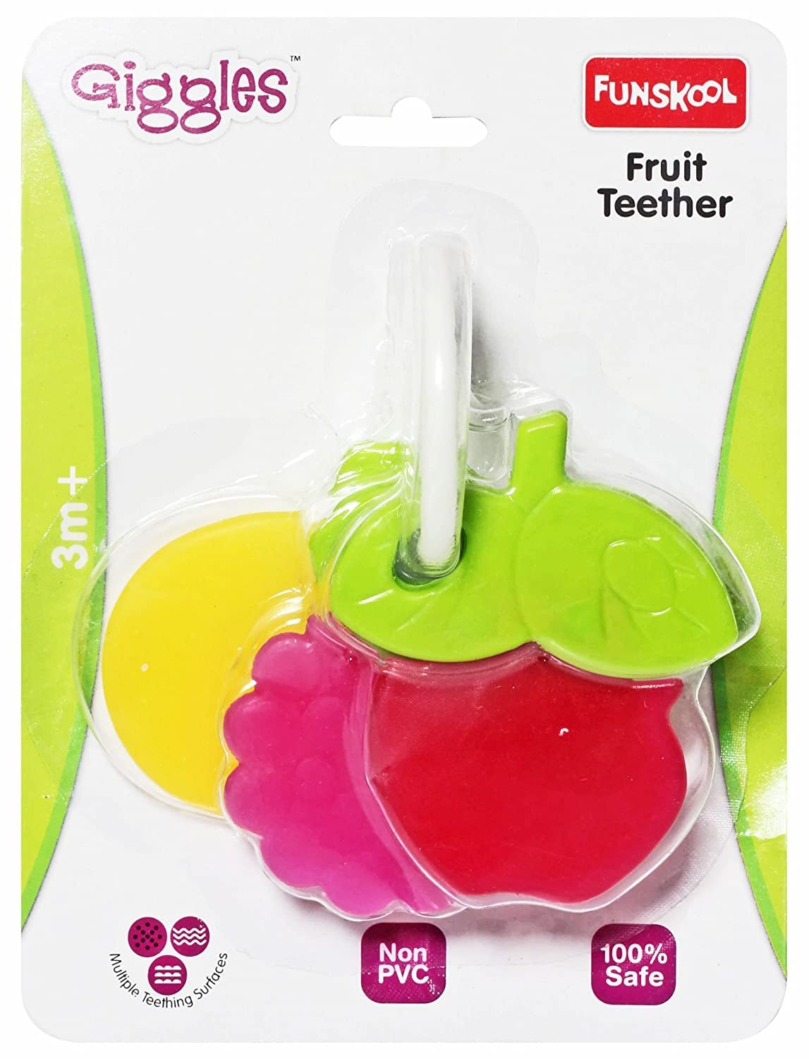 Funskool Giggles, Fruit Teether Teether for Babies to soothen their gums,  Easy to Grasp,hold and chew, months above, Infant Toys