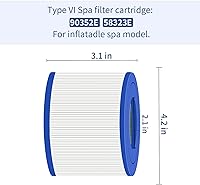 Vista 2 de Hrozny Filtro de spa tipo VI y cartucho de repuesto de filtro de bañera de hidromasaje para filtros inflables de bañera de hidromasaje (paquete de 8)