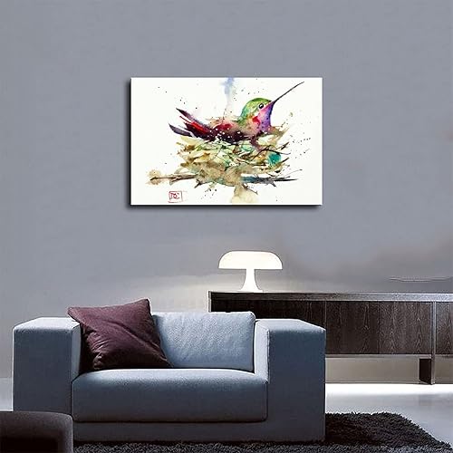Miniatura 5 de Póster artístico de Dean Crouser 8 impresiones artísticas de colibrí, acuarela sobre lienzo, póster de decoración de pared, pinturas para sala