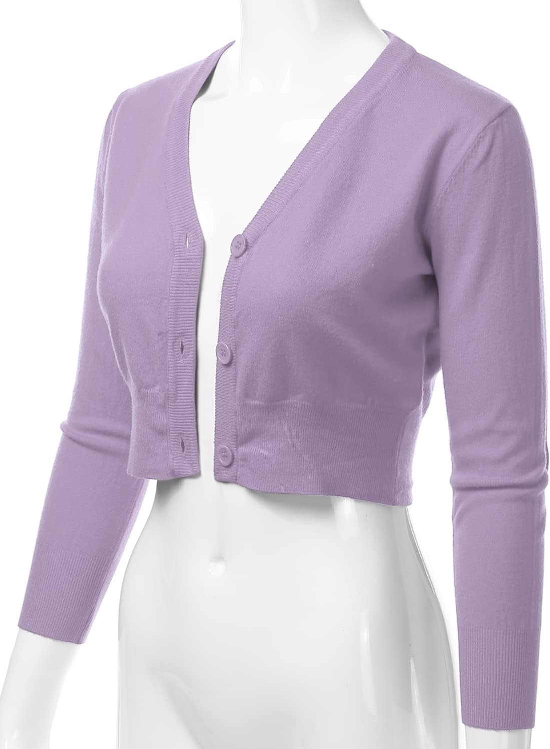 Women's 3/4 Sleeve Soft Open Front Cropped Sweater Cardigan (S-XXL) - Image 2