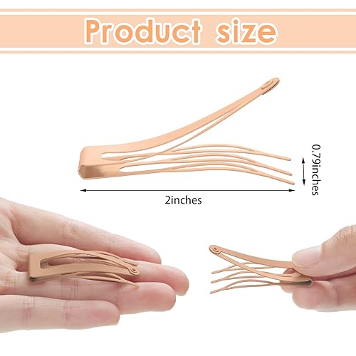 Miniatura 8 de Chinco 24 pinzas para el cabello de doble agarre de metal a presión para mujer, pasadores para hacer el cabello, suministros de salón (marrón, 2.8