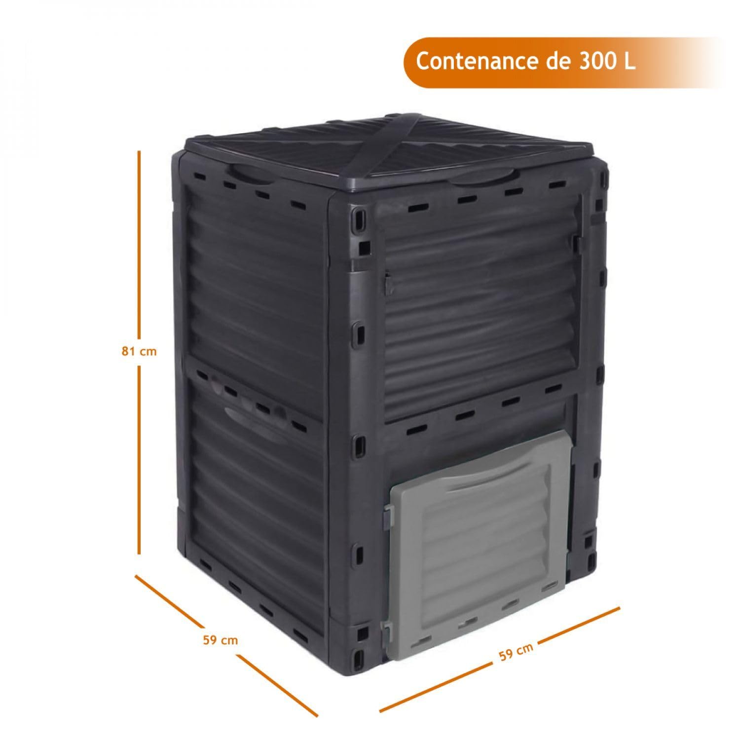 Linxor - Composteur, bac, Poubelle à Compost de Jardin - 300 L - 2 Coloris