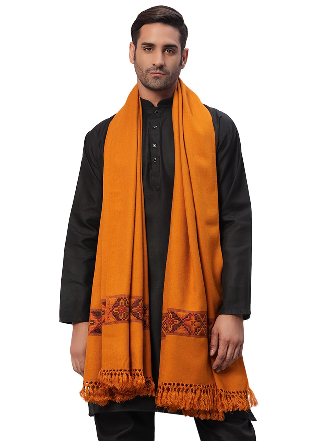 ravaiyaa - attitude is everything Men Jamawar Design Stylish Shawl, Warm and Soft Winter Shawl, Kashmiri Wool Shawl Wraps, Faux Pashmina (80L x 40W Inch)-picture-20