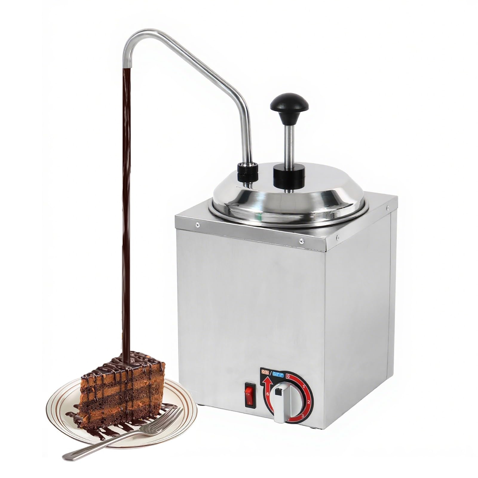 JKJZSALJ Electric Sauce Melting Machine With Adjustable Temperature And Pump For Hot Cheese Caramel Dispensing,Single
