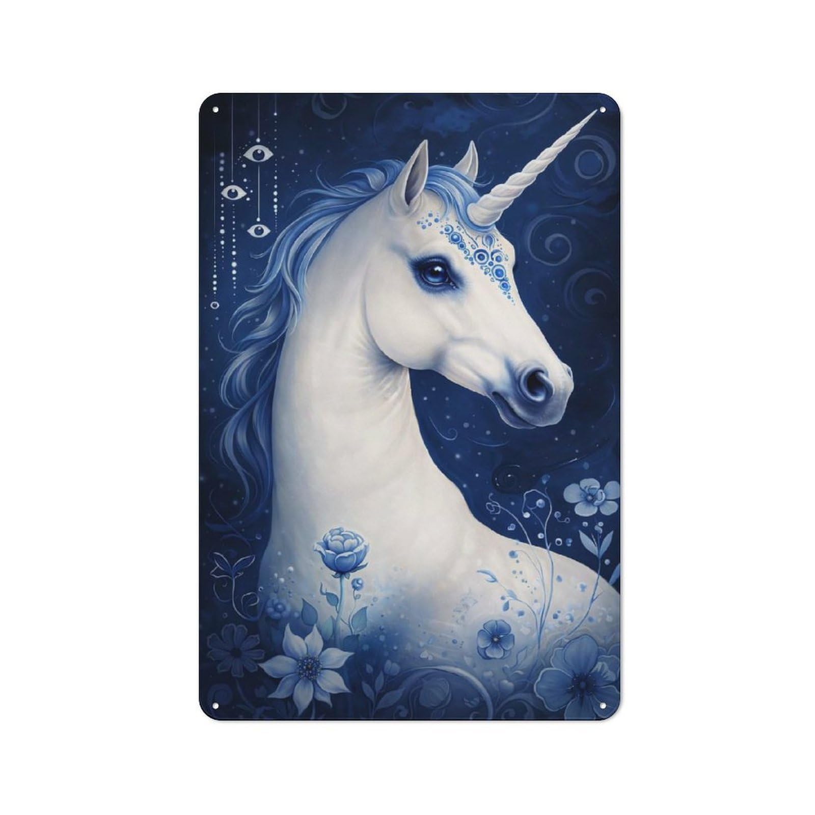 Junmoney Style-6 Outdoor Room Rustic Tin Sign 30X20cm Featuring Celestial Unicorn Dream, Shed Wall Decor For Greenhouse, Garden Room, Cafe Or Entryway