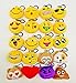 CHSYOO 20pcs Mini Emoji Portachiavi Diametro 5 cm Smiley Peluche Cuscino Stile Borsa Pendente, Regalo per Festa di Compleanno Bambini Baby Shower Garden Party