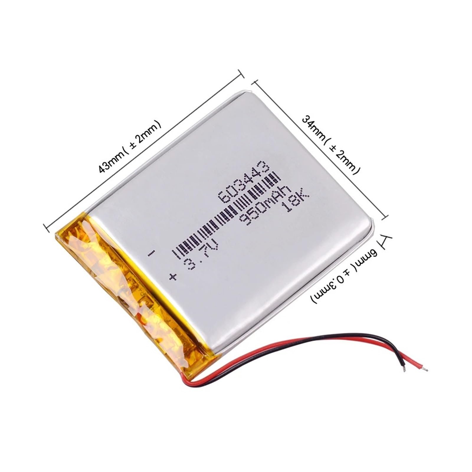 603443 3,7 V 950 mAh(10PCS)