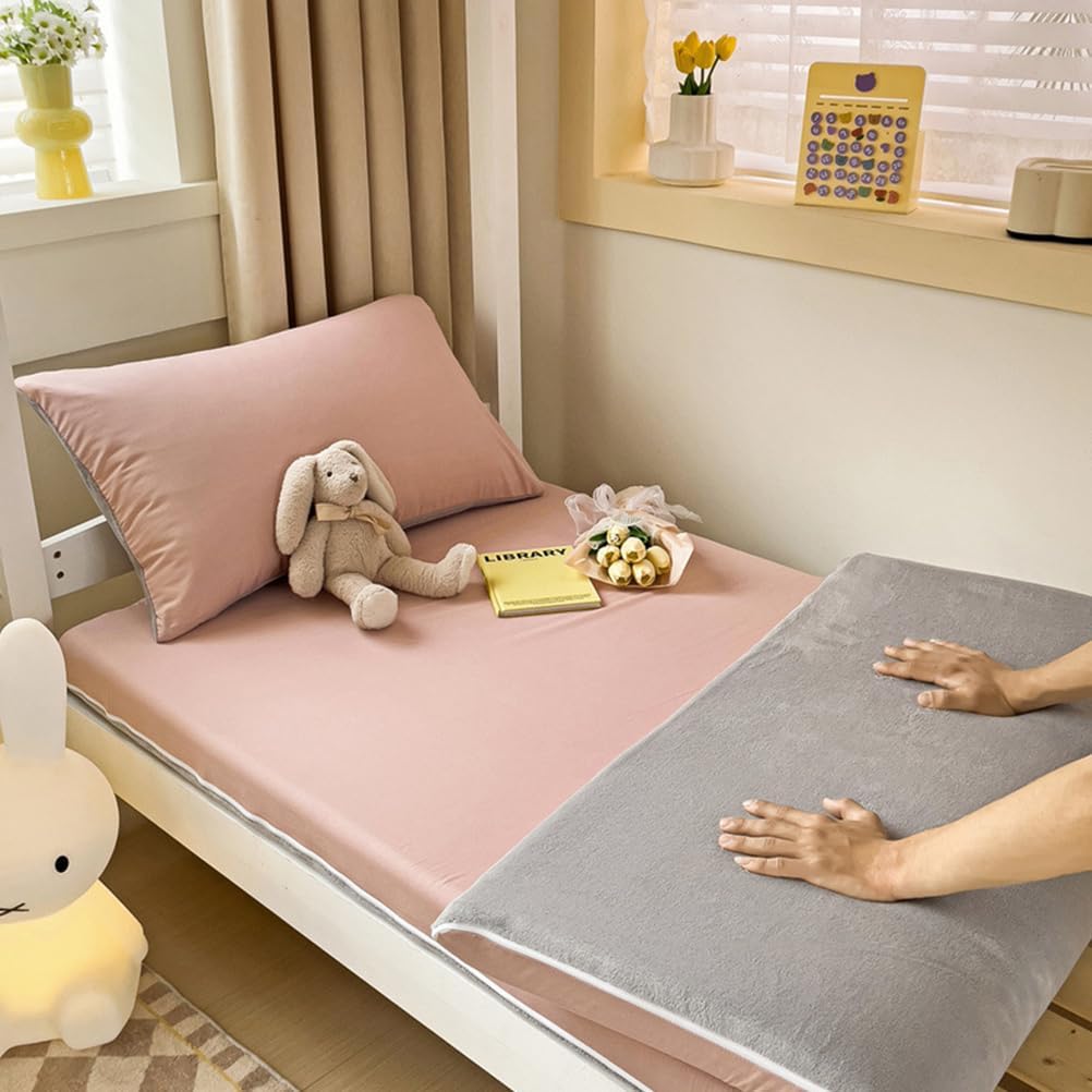 Pinkb,90x200cmTWIN,LDLCYCN Cotton Futon Mattress Cover Queen King Size Mattress Protector with Zipper Full Wrap Comfortable Bed Cover Japanese Floor Mattress Cover for Bedroom Dormitory