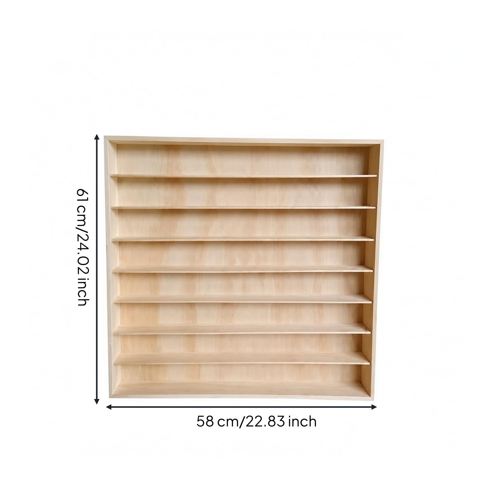 Étagère Rangement En Bois Massif à Huit Niveaux Mince Présentoir Mural à Compartimen Multiples Compact Présentoir à Plusieurs Niveaux