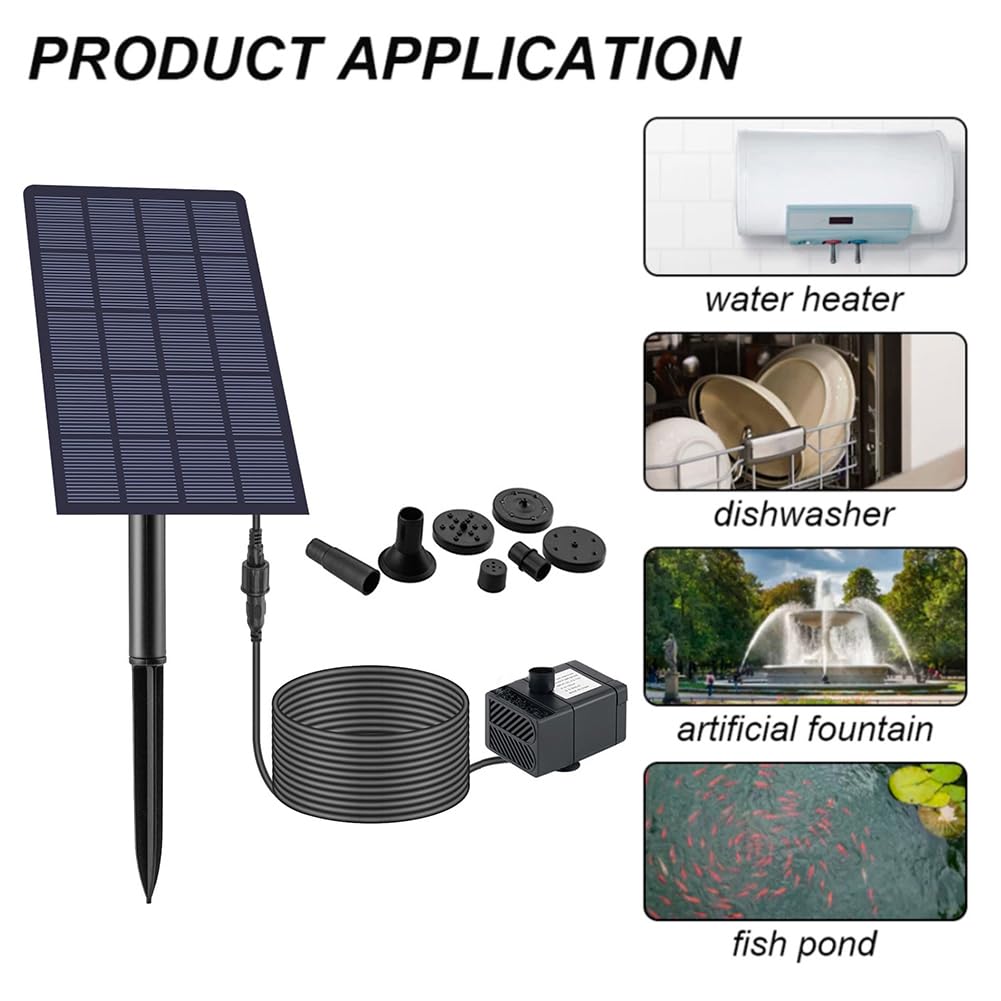 Pannelli solari, Pompa dell'acqua a pannello solare da 5 W V 200 l/h con palo