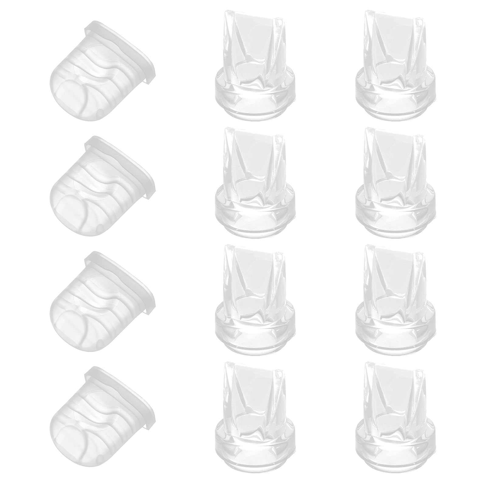 8pcs Duckbill Valves & 4pcs Diaphragms Compatible with Nuliie Breast Pump, Silicone Wearable Breast Pump Replacement Accessories & Parts for Lansinoh Discreet Duo/Motif Aura Glow S32 Series