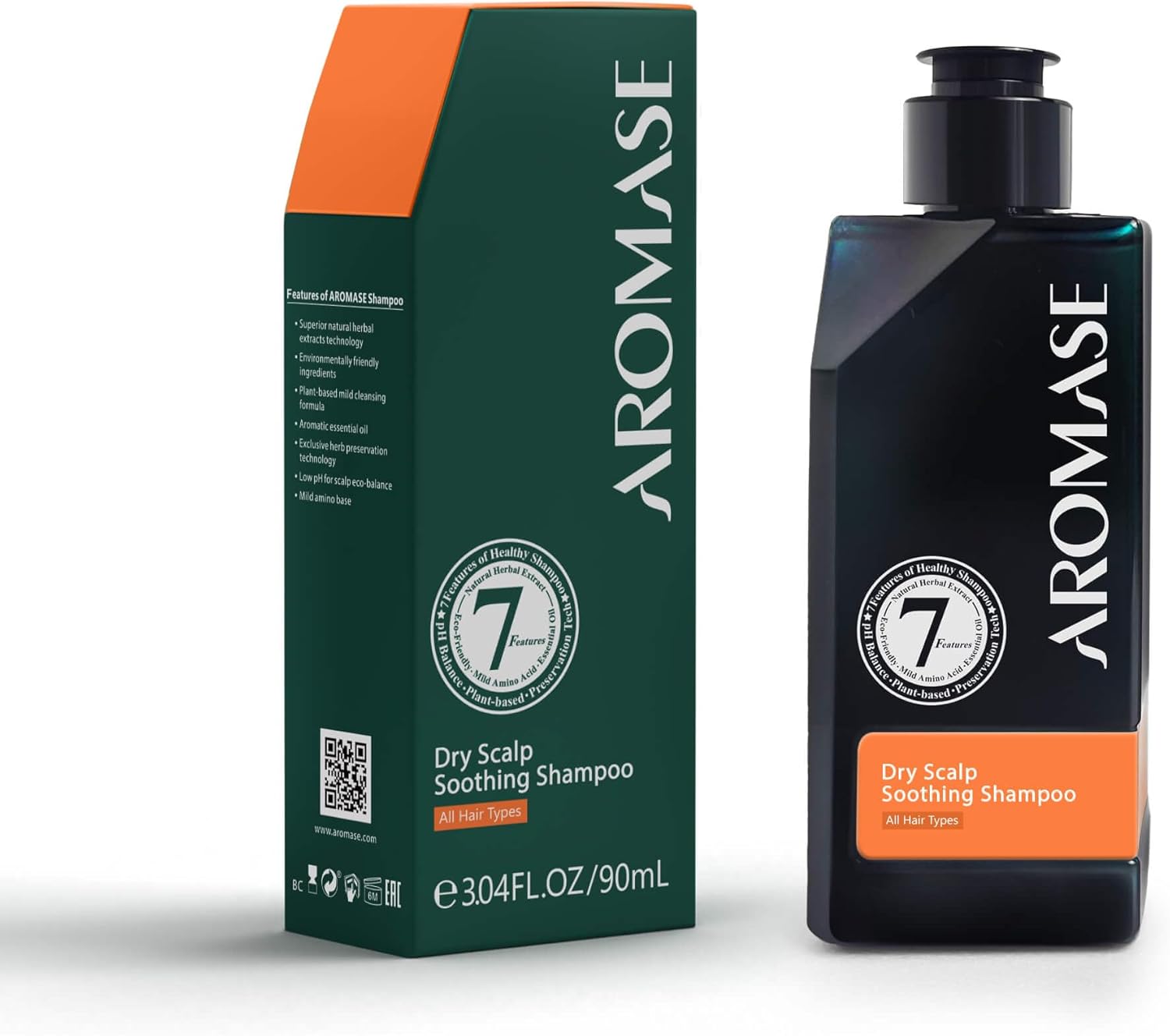 AROMASE Dry Scalp Soothing Shampoo for Dry, Itchy, and Flaky Scalps – designed to relieve scalp itchiness and provide lasting comfort gently. 13.53 FL OZ