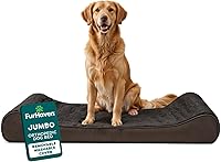 FurHaven Luxe Lounger Orthopedic Dog Bed Jumbo XL for Large Dogs - Joint Support Foam, Washable Cover, Chocolate Suede (30x45x6")