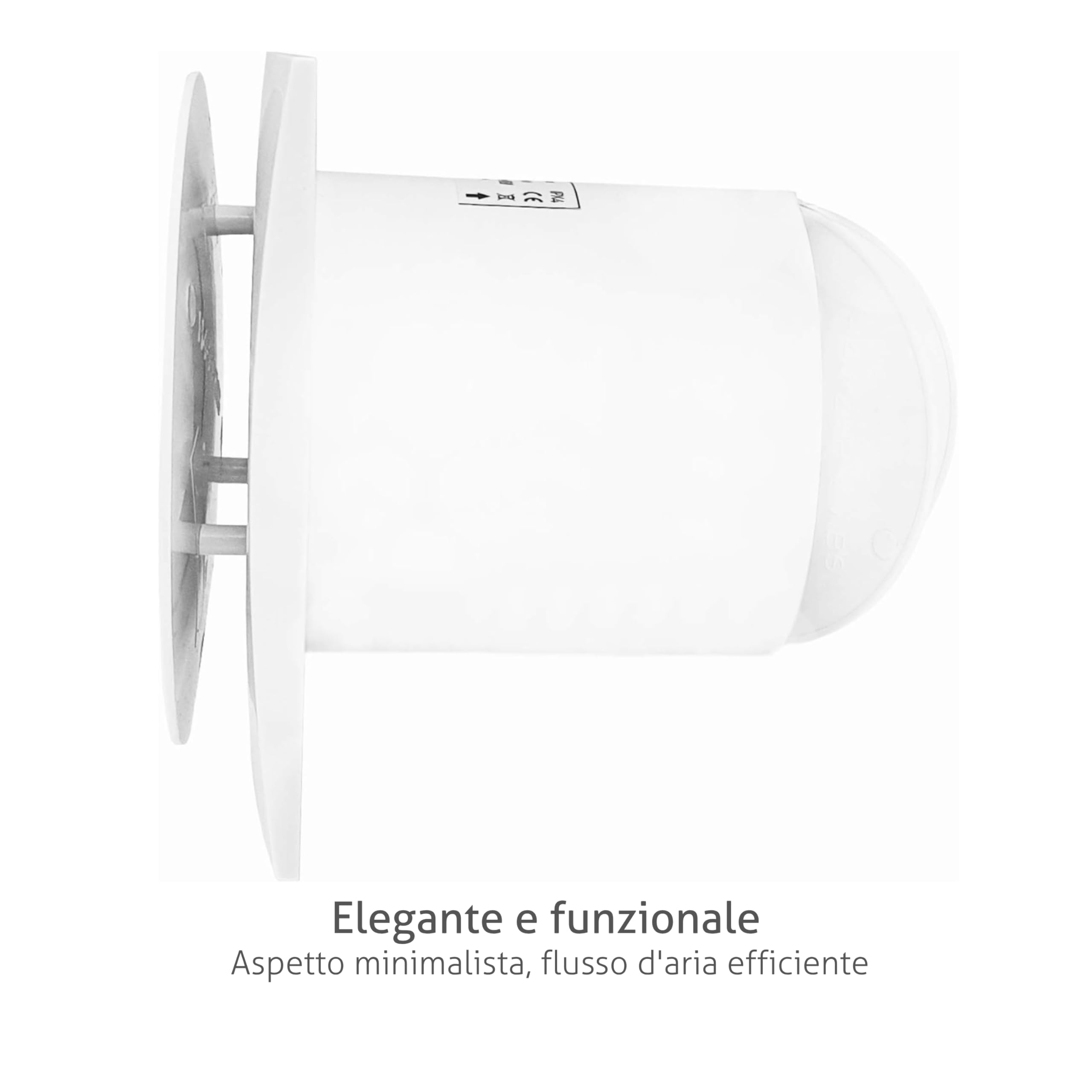 Turbionaire MIO 100 LL-TW Aspiratore da bagno100 mm con Timer, Motore con Cuscinetti a Sfere, Valvola di Non Ritorno, Protezione IPX4, Silenzioso, Ideale per uso uso intensivo, Bianco
