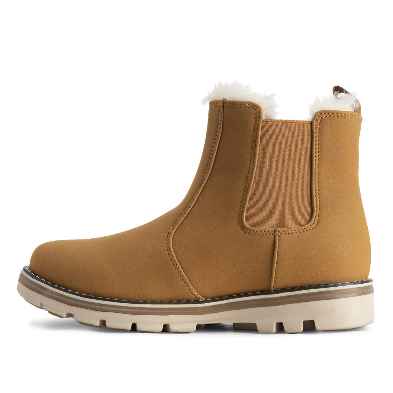 Polar Damen Chelsea Stiefeletten – Nubuk-Optik, Memory Foam, Wasserdicht, Gummisohle, Kunstfellfutter, Genähte & Umgeschlagene Sohle