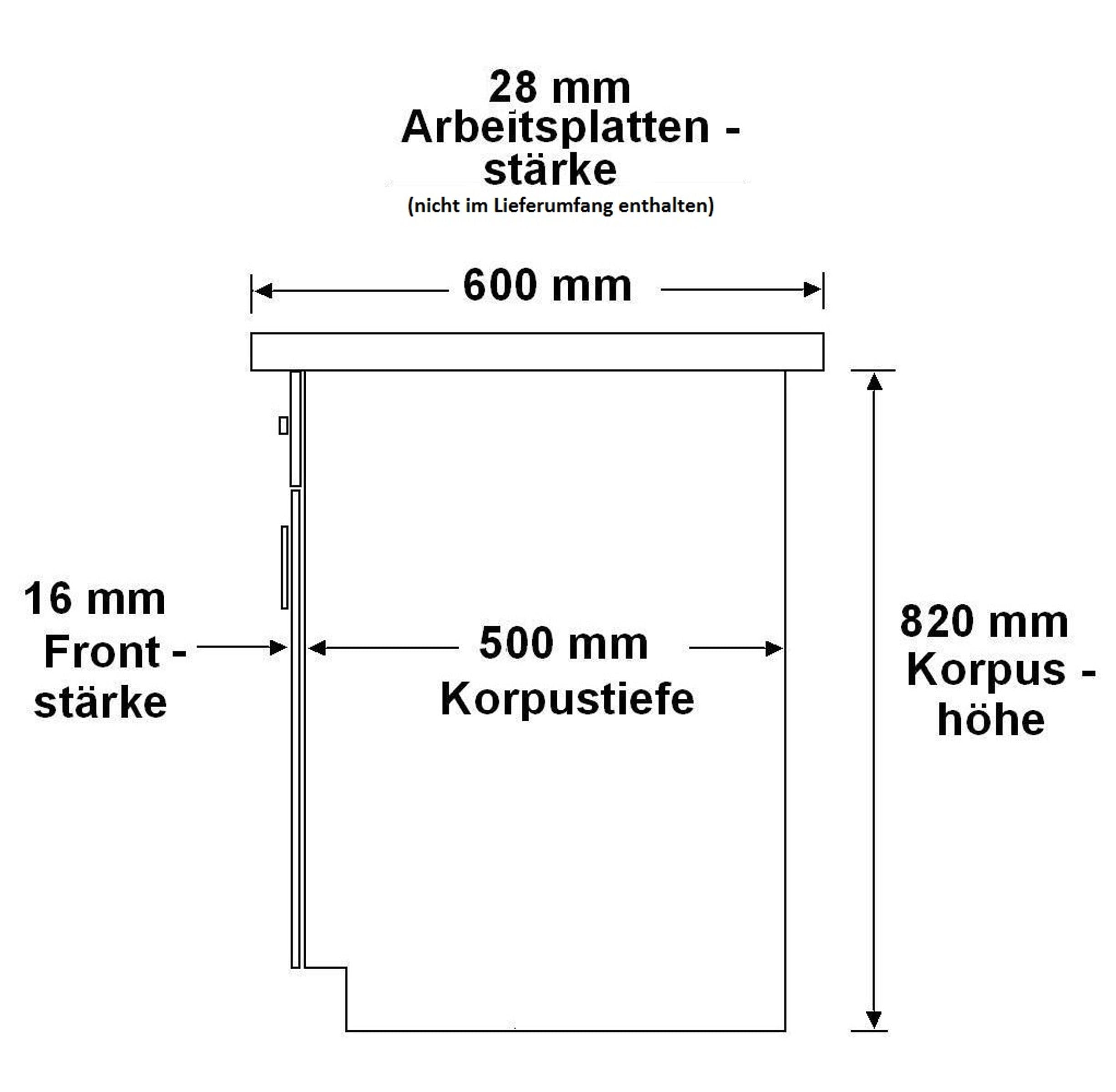 Küchen Unterschrank 60 cm Grau Hochglanz Vollauszug Soft-Close Küche Grey Bianca