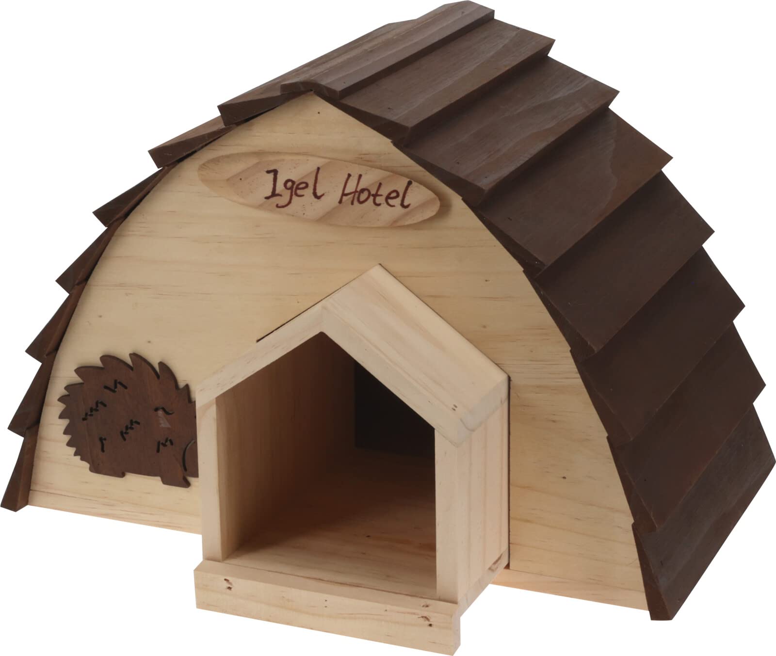Muddy Hands Hedgehog House Home with Roof Wooden Outdoor Garden Predator Proof All-Season Nature Hibernation Shelter Box Wildlife Habitat