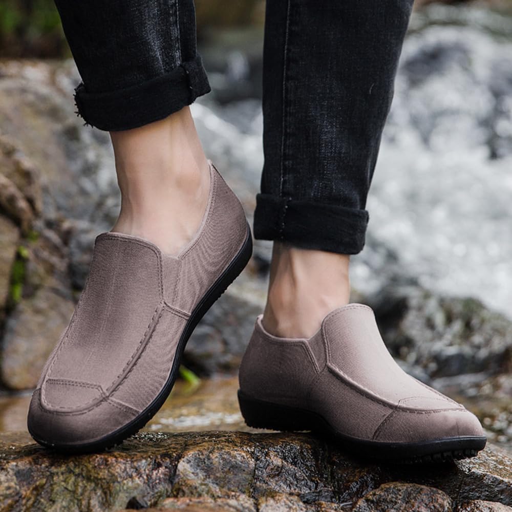 Rojeam Chef Shoes Men Lightweight Kitchen Shoes Women Work Shoes Waterproof Garden Hospital Restaurant Food Service Shoes, Brown, 7.5 US